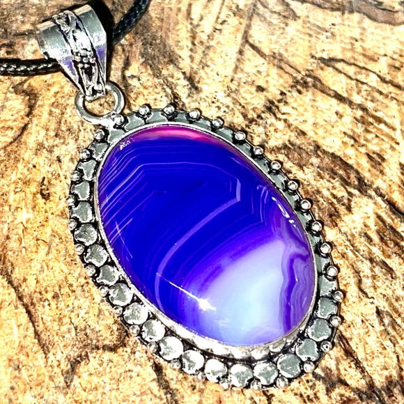 Purple Botsawana Agate Pendant 2” - Picture 7 of 8